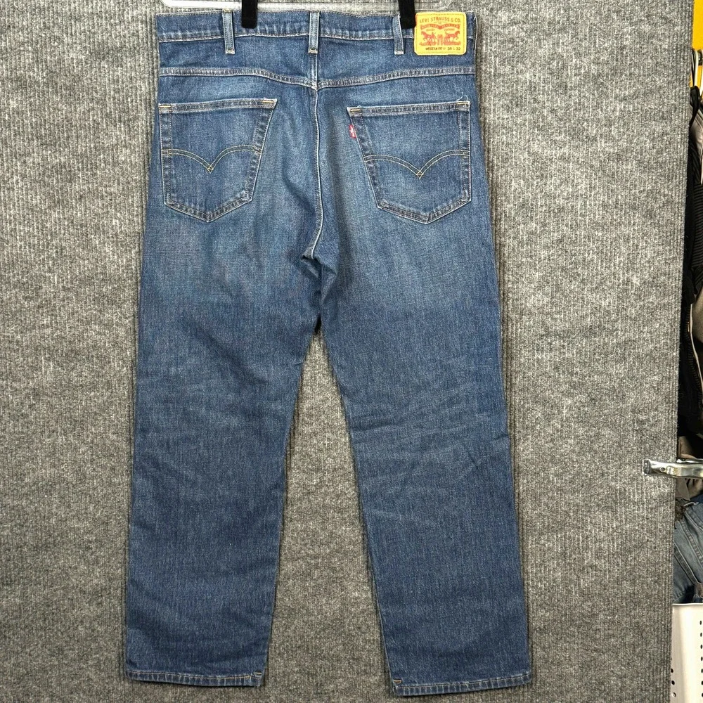 Levi's Jeans Men's Western Fit Blue Denim W38 L32 Strong Cotton Fade Whiskering